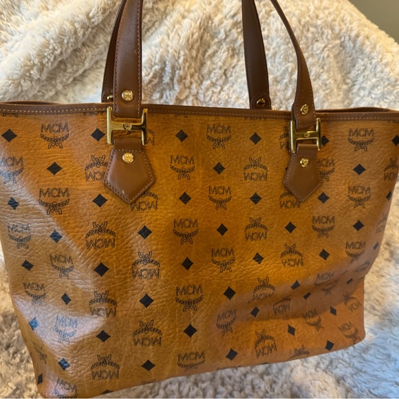 MCM Tan and Orange Women's Tote Bag w/pouch - Picture 3 of 5